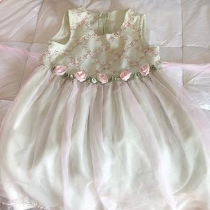 Beautiful sage green and baby pink girls dress